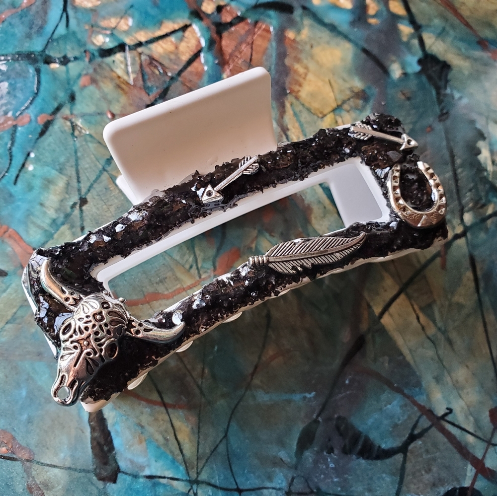 Handmade western hair clip western Stone claw clip rodeo fashion accessories